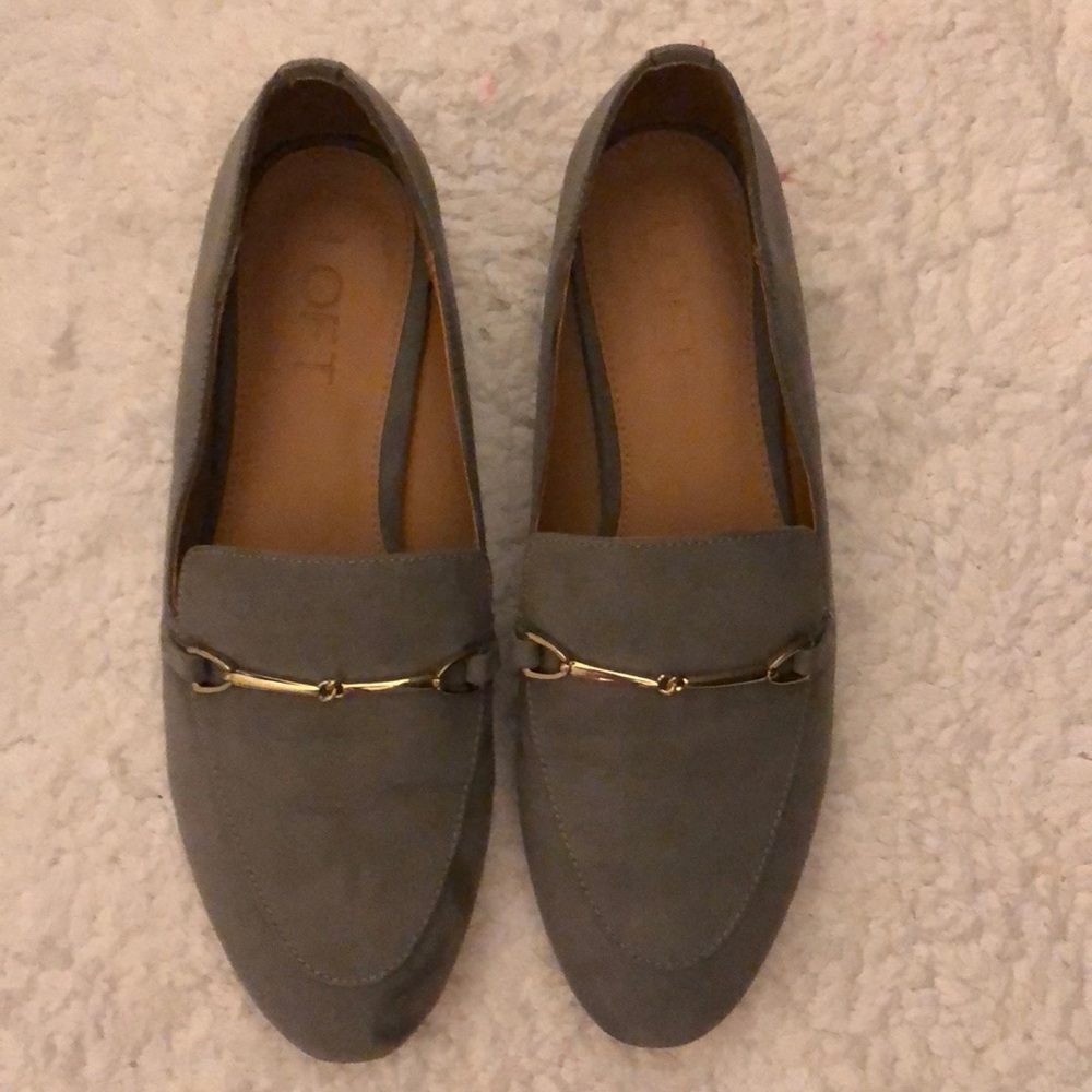 Barely worn, Ann Taylor LOFT gray suede loafer